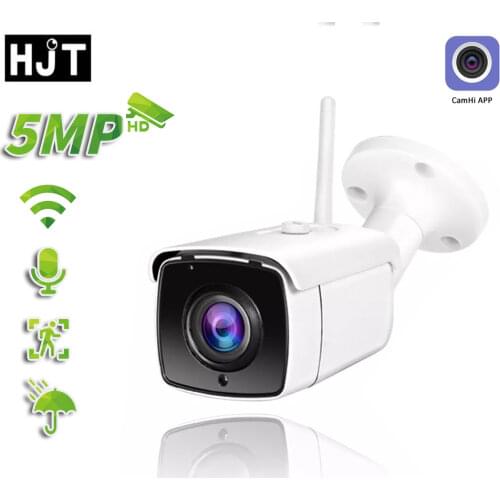 HJT 5MP/2MP WIFI IP Camera Two Way Audio IR Night Vision TF Card Humanoid Detection Waterproof CamHi Outdoor Video Surveillance