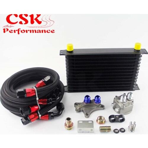13 Row 262mm AN10 Oil Cooler Kit Fits For Nissan Silvia S13 S14 S15 180SX 200SX 240SX SR20DET Black/Blue/Gold