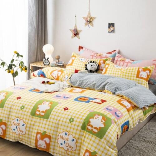 Cotton Small Fresh Four Piece Sheet Quilt King Duvet Cover Set Of Bedding Docking Live Batch Pillowcase Bed Blanket On Sale