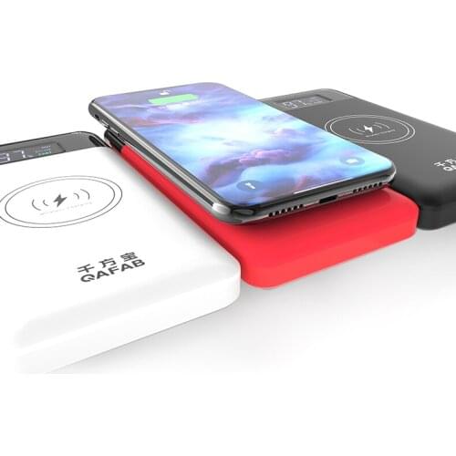 2021 hot selling 10000mah Power Bank External Battery Bank Built-in Wireless Charger bank wireless for Mobile Phone