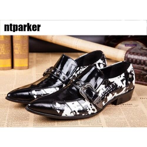 Jalanese Style Mans Fashion Shoes Pointed Toe High Increased Nightclub Leather Man Dress Shoes, Big size EU38 to 46