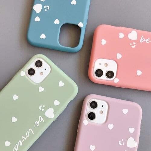 Lovely Heart Soft Silicon Phone Cases for iPhone 7 8 6 6s Plus Se 2020 Anti Knock Protective Cover On iPhone X XS XR XS-Max Capa