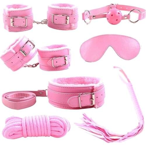 7/10pcs Bondage Set Handcuffs Whip Eyemask Neck Collar Rope Sex Restraining Toys Absolutely bring endless sexual fun for you