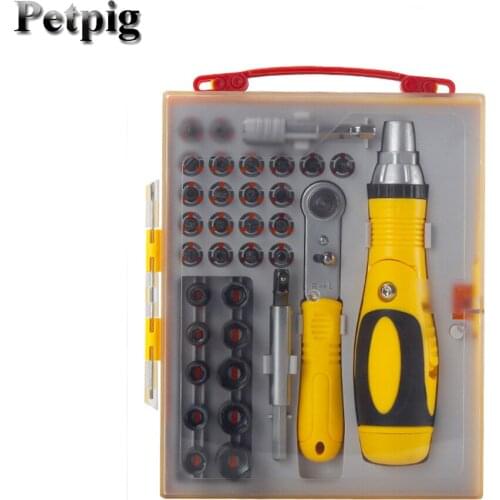 Multi-Purpose Ratchet Wrench Set 36 In 1 Multi-Function S2 Steel Screwdriver Household DIY Repair And Ｄisassembly Tool