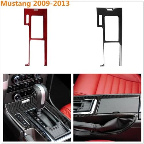 RRX Car Interior Carbon Fiber Sticker Center Console Gear Shift Box Panel Decoration Cover Trim For Ford Mustang 2009-2013