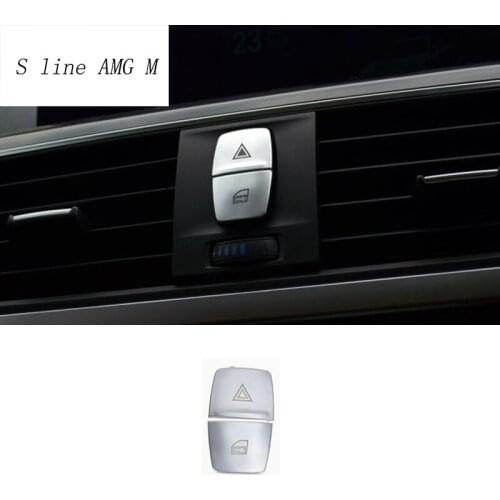 Car Interior Front Warning Light button Stickers Decorative Frame Cover Trim For BMW F30 F34 3/4 series GT auto Accessories