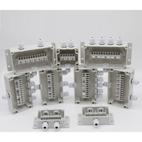 No-Short Connection Waterproof Junction Box With Terminal, Plastic Street Lamp Outdoor Cable Is Installed With Glue Embedded Ear