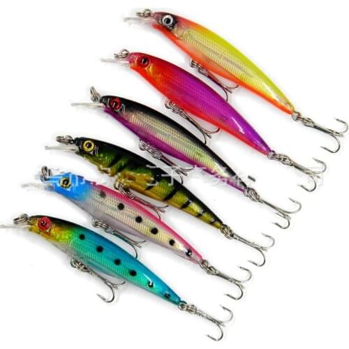 2018 New 6 Color Minnow Fishing Lure 8CM/6G Classic Laser Fish Hook Plastic Hard Bait peche