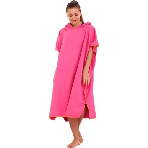 Solid Beach Towel Bathrobe Changing Clothes Water Absorbing Swimming Diving Quick Drying Bathrobe Oversized Diving Towels