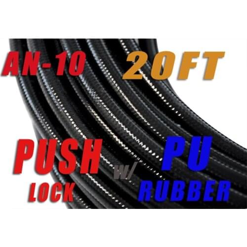 PLAN10BK-020 - -10 AN 5/8" 16mm Push On Loc Lock Hose Black for Fuel Systems Price for 20FT
