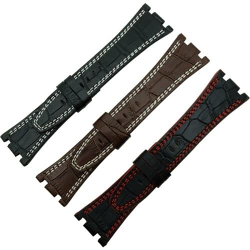 For Audemars 100% Handmade 28 mm Genuine Leather Handmade Watch Band Strap For AP For Piguet+Screw +Tools