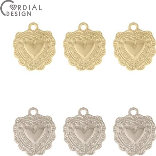 Cordial Design 100Pcs 16*18MM Jewelry Accessories/Hand Made/Heart Shape/DIY Making/Charms/Pendant/Jewelry Findings & Components
