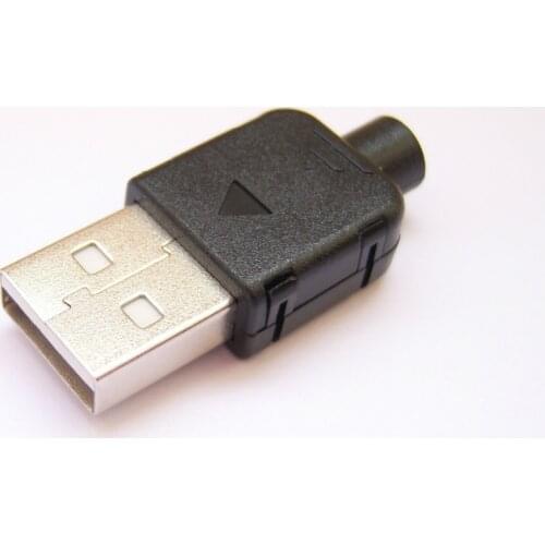 50PCS USB Connector Male Type A 4 Pin Plug Socket with Small Plastic Cover U22 free shipping
