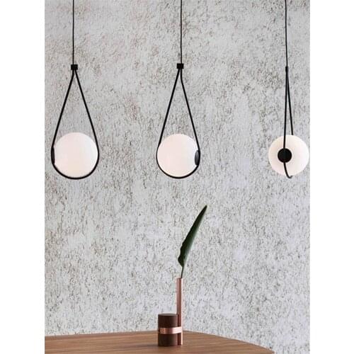 Nordic water droplet white ball pendant lights restaurant bar lamp bedroom bedside modern coffee shop study hanging black lamps