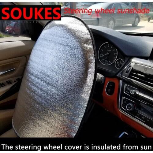 Car Styling Steering Wheel Sunscreen Sunshade Cover For Hyundai Solaris Tucson 2016 I30 IX35 I20 Accent Santa Fe Citroen C4 C5