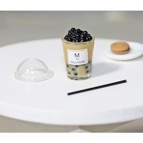 1/12 Dollhouse Home Scene Mini Simulation Decor Toy Kitchen Play Ornament Food Scene Latte Bubble Tea Model Toy Ornament
