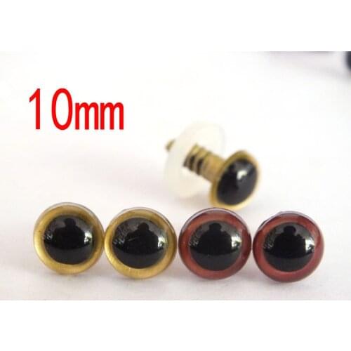 10mm gold and brown color round Doll Parts Animal eyes--20pairs
