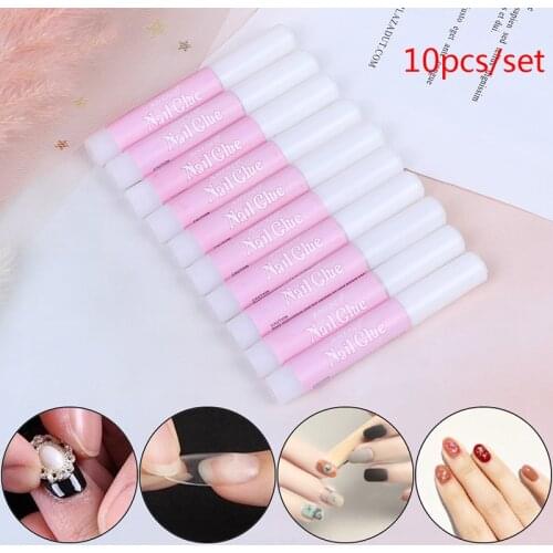 10Pcs/Set 2g False Nail Extension Glue Mini Beauty Nail Glue False Art Decorate Tips Acrylic Glue Nail Accessories