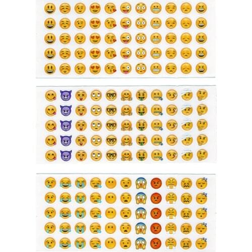 12 Sheets Kawaii Cute Smiley Stickers for Kids Children Notebook Diary Journal Korean Stationery Supplies Office for School 2021