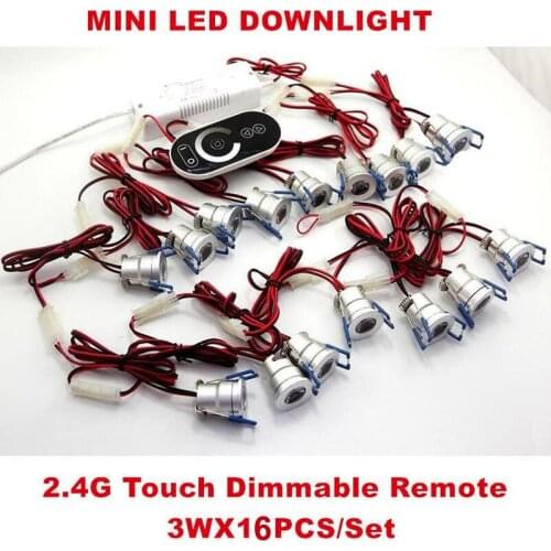 15pcs 3W Dimmable Mini LED Downlight 15x3W LED Recessed Ceiling Lamps Spot light AC110-240V +Driver+2.4G Dimmer Free shipping