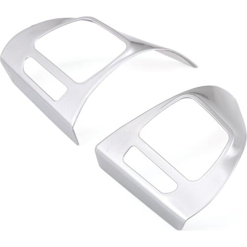 2PCS Chrome Car steering wheel Button knob trim Cover ABS sticker for some volkswagen VW passat B7 JETTA Tiguan CC GOLF MK7