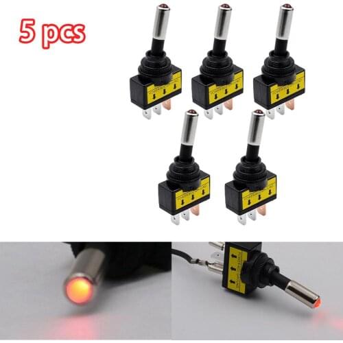 5PCS Modification Switch Toggle Switch Modified Switch Button with Light 12V 20A for Car RV Yacht Caravan