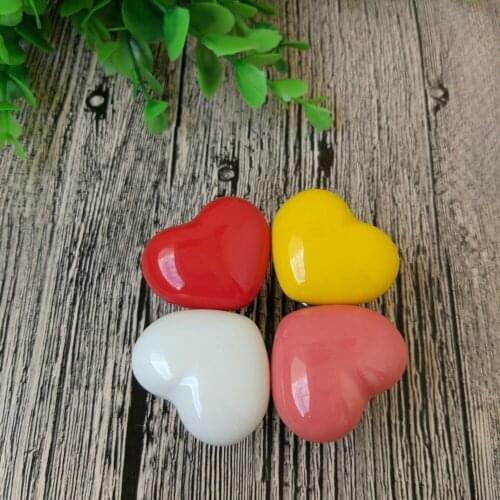 8pcs Red Floral Ceramic Knobs For Cabinets & Cupboards Love heart Shaped White Red Yellow Pink Ceramic Pulls Handle knobs