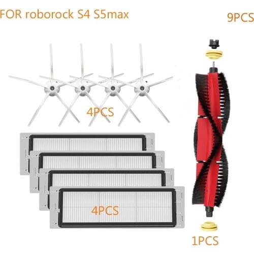9PCS Robot Vacuum Cleaner HEPA Filter Main Brush roller Accessories for roborock S4 S5 MAX sweeping spare replacement Parts