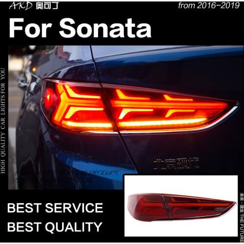 AKD Car Styling for Hyundai Sonata Tail Lights 2016-2019 New Sonata LED Tail Lamp DRL Dynamic Signal Reverse auto Accessories