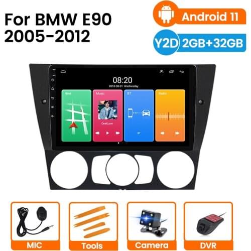 2G+32G For BMW E90 Android 11 E91 E92 E93 3 Series Car Radio Multimedia Video Player Navigation GPS 2 din DVD Support rear cam