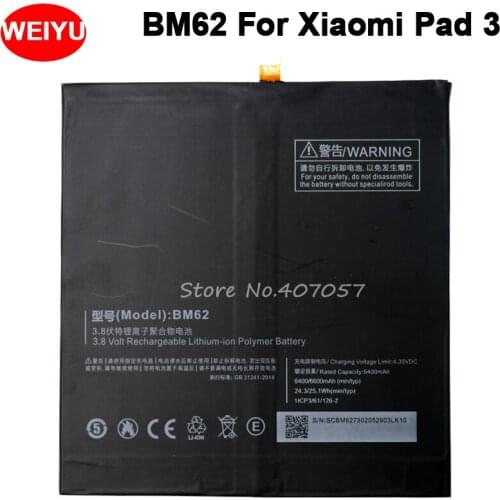 BM62 Battery For Xiaomi Pad 3 for Mipad 3 MEC91 Batterij Batterie Bateria 6400mAh