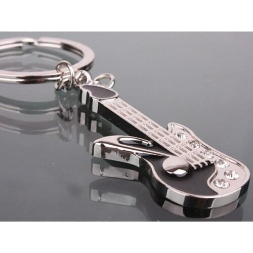 Cute Guitar Model Key Chains Key Chain Bag Key Rings Car Key Pendant Cartoon Ornaments Gifts Girls Women