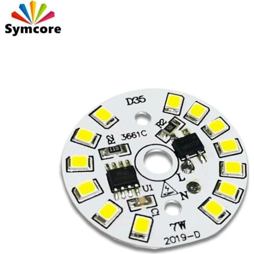 10-50pcs SMD 2835 LED Lamp Chip Light Smart IC Power AC220V 7W Led Lamps For Indoor FloodLight White Warm White No Need Driver