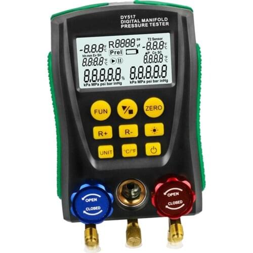 Refrigeration Digital Manifold Gauge Meter Vacuum Pressure Temperature Test