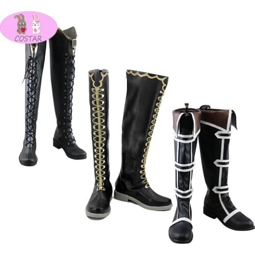 COSTAR BanG Dream! Roselia Black Minato Yukina Shoes Long Boots Custom Made For Girl Women