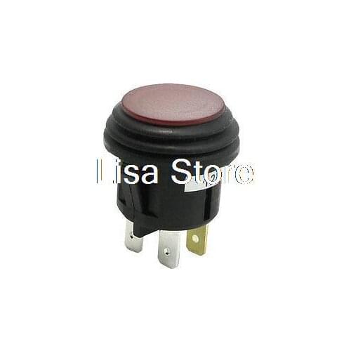 DC 12V 20A ON/OFF SPST Panel Mounted Red Pilot Lamp Car Push Button Switch