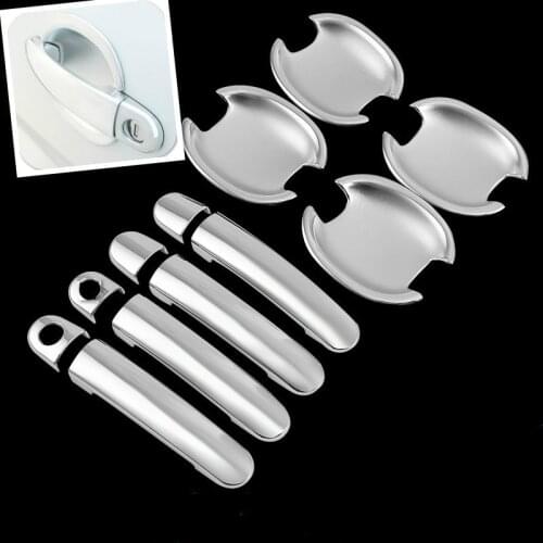 FUNDUOO For VW Golf Mk4 / VW Bora / VW Jetta 1999 - 2004 New ABS Chrome Door Handle + Cup Bowl Cover trim 2 Keyholes