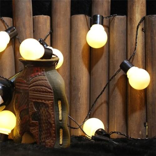 Battery Operated String Lights 2.5M 10 LED Milky Bulb G50 Fairy Lights for Garden Christmas Wedding Party Holiday Decoration