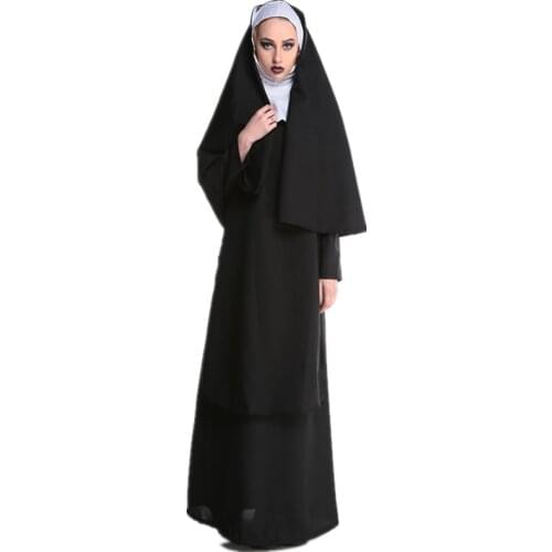 Halloween Medieval Virgin Mary Priest Easter Cosplay Costume Purim Carnival Party Bad Habit Nun Religious Sister Fancy Dress