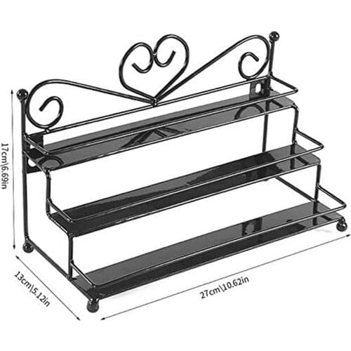 HGHO 3 Layer Metal Makeup Organizer Lipstick Holder Display Rack Case Cosmetic Nail Polish Make Up Organiser Tool