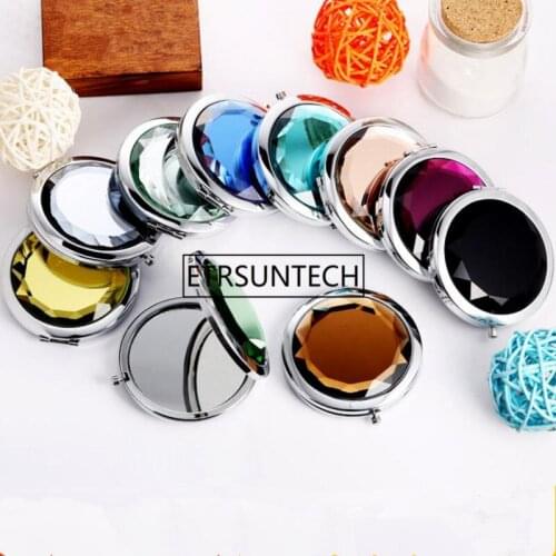 Pocket Mirror Crystal Diamond Handbag Compact Mirror Makeup Cosmetic Magnifying Mirror F1279
