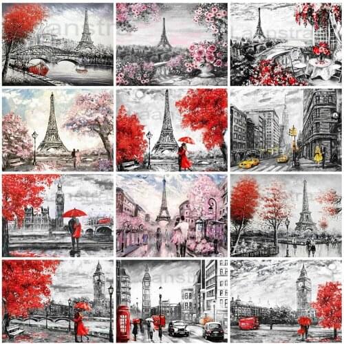 Paris Landscape Diamond Painting Home Decoration Handmade Gift Mosaic Sticker Diamond Embroidery Street Tower Wall Art Picture