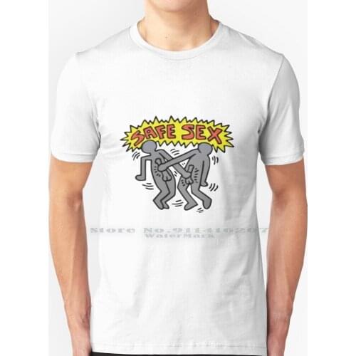 Kieth Haring Safe Sex T Shirt 100% Pure Cotton 80s Gay Lgbt Lgbtq Retro Vintage Aesthetic Alternative Lgbtqia