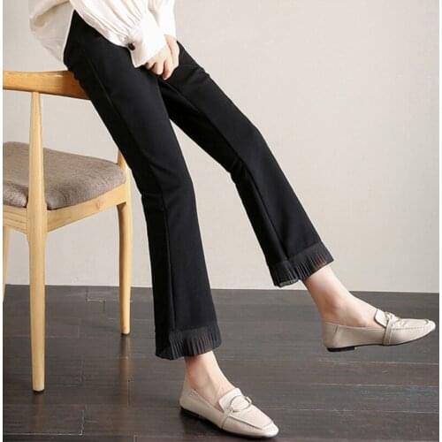 Maternity Formal Clothes High Waist Straight Pants For Pregnancy Business Leggings Workwear Trousers For Pregnant Women Black