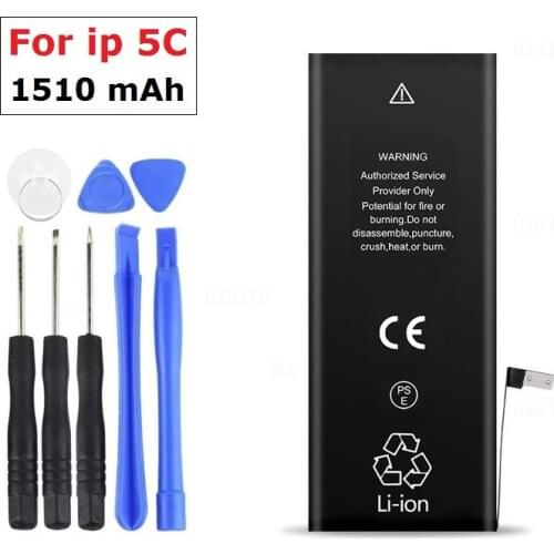 Battery 1510mAh for apple iPhone 5c Li-polymer Replacement Rechargeable Bateria Accumulator With Machine Tools Kit 0 Cycle