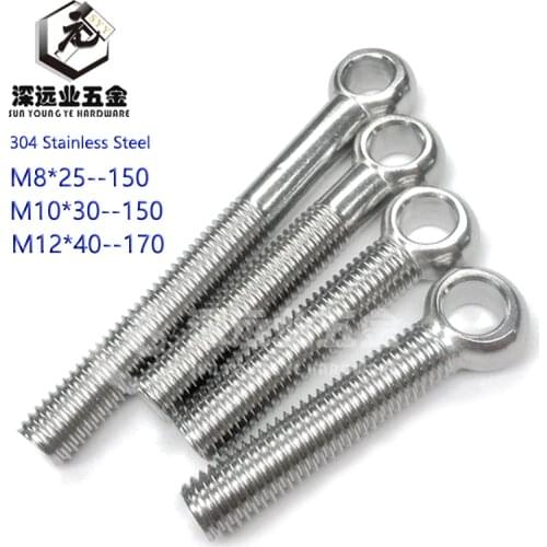 M8 M10 M12 304 Stainless Steel Eye Bolts Fisheye With Holes Bolt GB798 Eyelet Screw Stud Articulated Anchor Bolt Fasterners Bolt