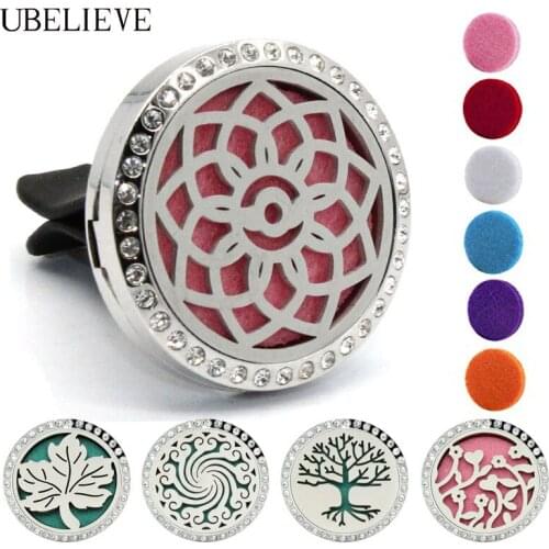 30mm Magnetic Essential Oil Car Diffuser Locket Aromatherapy Perfume Locket Magnet Vent Clip For Car With Felt Pad