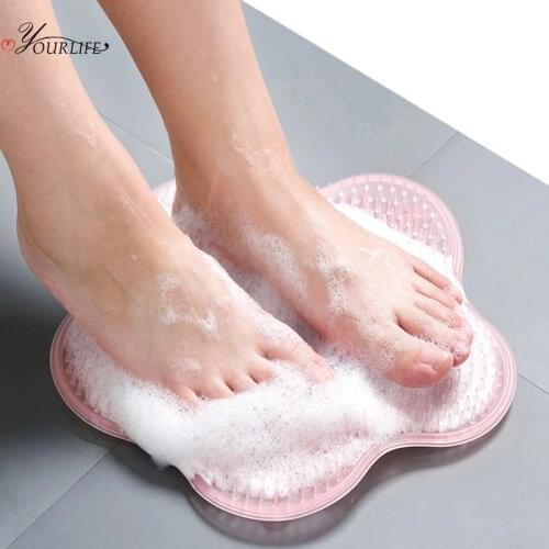 OYOURLIFE Bathroom Massage Foot Scrubber Suction Wall Back Cleaner Shower Non-slip Massage Foot Mat Bathroom Accessories