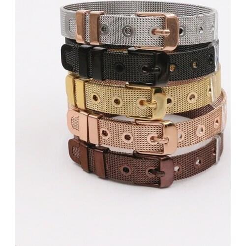 Mavis Hare Chocolate Coffee Mesh Bracelet Stainless Steel Mesh Keeper Bracelets Bands for Slide Charms Drop Shipping 2019 New