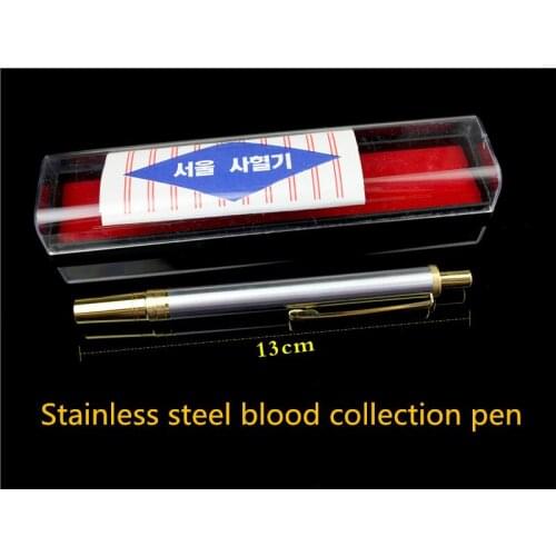 Medical Stainless Steel Bloodletting Sterile Pen Painless Removing Blood Stasis Collecting Blood No Needle Easy use sampling Pen